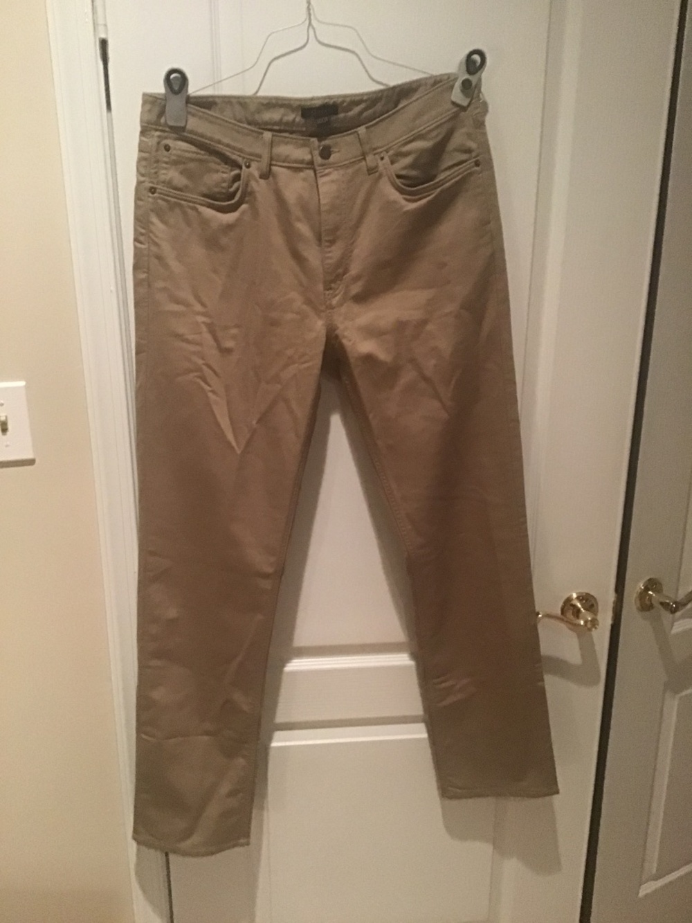 Quince 5 pocket stretch comfort travelers pants 34 x 34 sand color